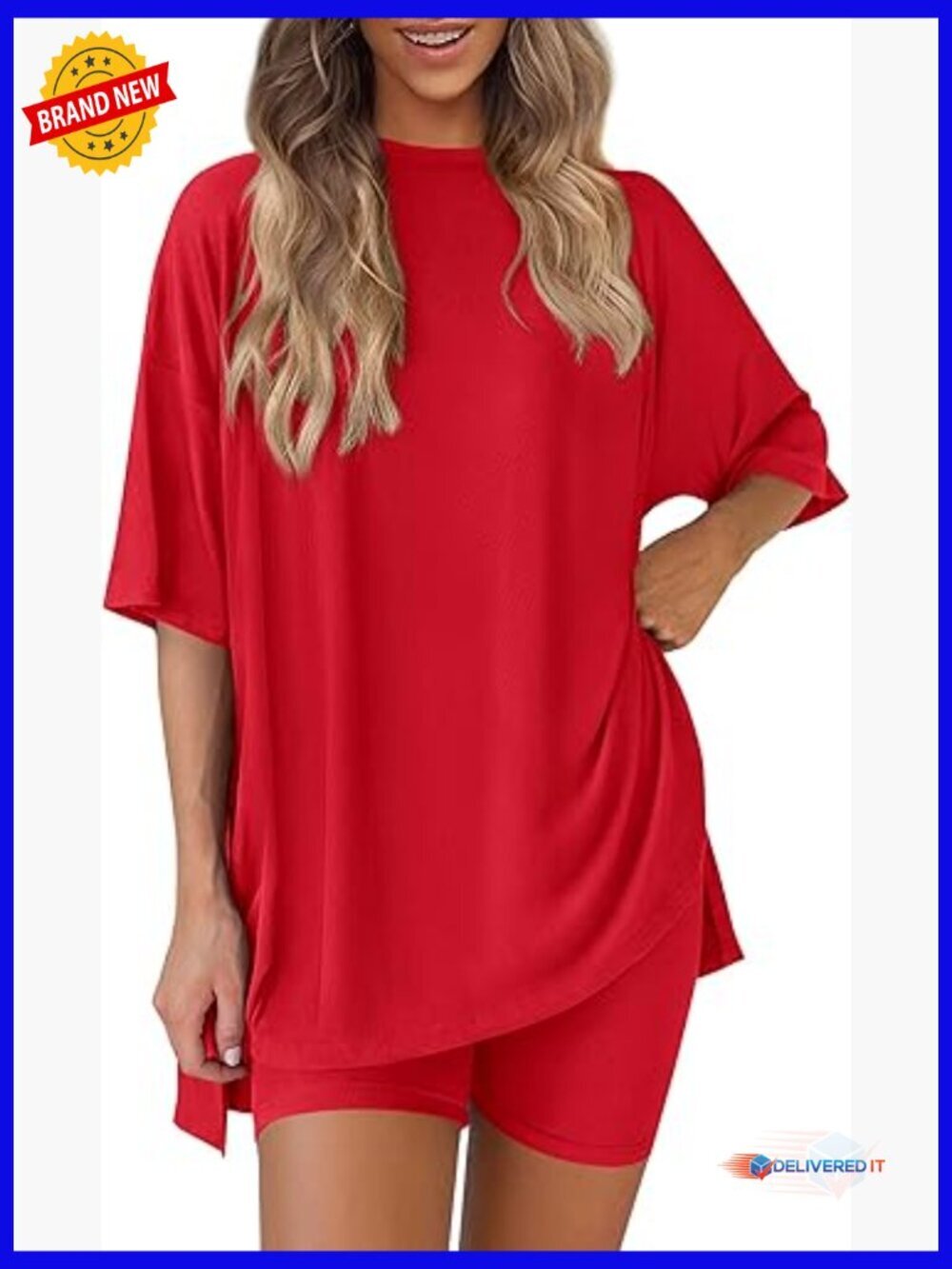 Oversized Shirt & Biker Shorts 2-Piece Lounge Set